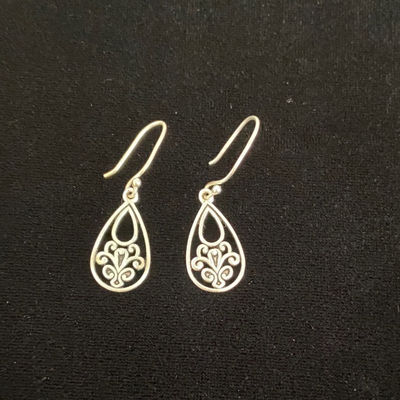 Jewelry - Sterling Silver 925 Filigree Teardrop Dangle Earrings